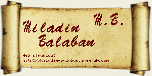 Miladin Balaban vizit kartica